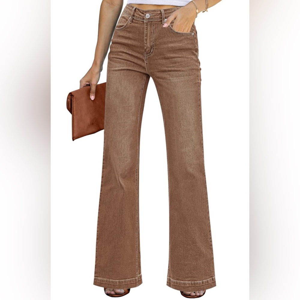 Chic Brown Flare Jeans for Women